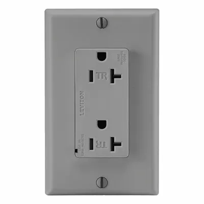 LEVITON Plugs and Receptacles: Duplex, 5-20, Gray, 125V AC, 20 A, 2 Pole / 3 Wire (MPN T5380-GY) - General Purpose Receptacles