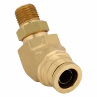 Push-Fit Elbow Fitting: 1/4 in OD x 1/8 in Pipe Fitting Size, Push-to-Connect x MNPT, Brass (MPN 179PTC-4-2)