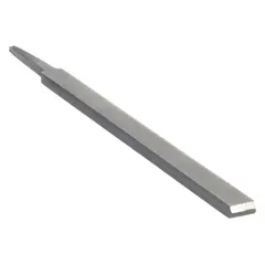 This double-cut square file features a single edge cut and bastard cut for aggressive material removal. With a 10 in length without tang and 3/4 in width, it is suited for precision filing of flat surfaces, slots, and keyways in metalworking and machining applications.