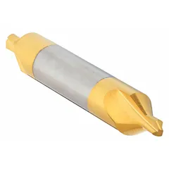 APPROVED VENDOR #3 Plain-Tip Center Drill, 60°, TiN Coated Carbide, Double End, 2 in Overall Length