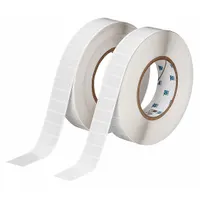 Pre-Cut Label Stock Roll: 1/2 in x 1 in, 1/2 in, Polyimide, White (Gloss), 5,000 Labels per Roll (MPN THT-59-718-10)