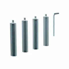 This bottle set attachment is constructed with PTFE and stainless steel, designed to securely hold four 0.5 L bottles on a compatible shaker platform. It is used for mixing or agitating liquids in bottles during laboratory processes such as sample preparation, dissolution testing, or cell culture work.