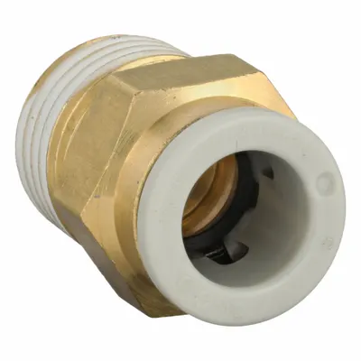SMC KQ2H08-02AS Push-to-Connect x BSPT Brass Tube Fitting, 8 mm OD x 1/4" Thread - Polybutylene & Brass Tube Fittings