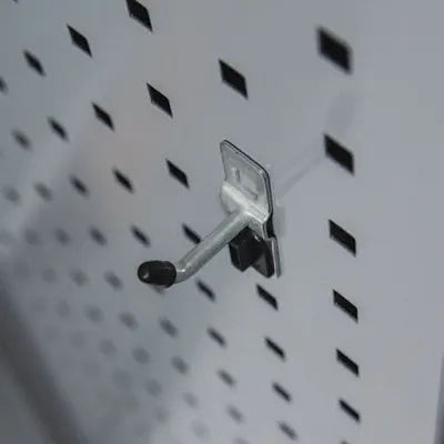 KENNEDY 70-Degree Single Hook with Locking Clip for Square-Hole Pegboard - Hooks for Square-Hole Pegboard