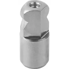 This locating pin features a flattened ball end for easy insertion and removal under spring pressure. Made of stainless steel with a 5 mm shank outside diameter, it is used for precise positioning and alignment in jigs, fixtures, and assembly tooling.