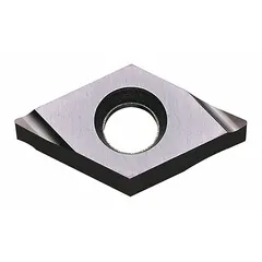 This diamond indexable turning insert is designed for precision finishing of non-ferrous materials such as aluminum alloys, copper, and plastics. It is suitable for turning, boring, and facing operations in general machining applications. The insert provides sharp cutting edges and wear resistance for fine surface finishes.