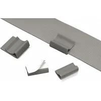 Flat Cable Clip: 1 in Lg, 1.09 in Wd, PVC, Gray, Flat Cable Clip Adhesive Mount, Rubber, 100 PK (MPN FCC-A-C8)