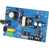 The ALTRONIX OLS120 is an off-line power supply board that converts 115V AC input to a regulated 12/24 VDC output at 4 A. Constructed with phenolic/fiberglass material, it is suitable for use in control panels, security systems, and automation equipment requiring a reliable DC power source