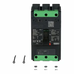 Molded Case Circuit Breaker: 25 A Amps, 100kA at 240V AC, Fixed, Everlink Lug Both Ends, ABC, BGL (MPN BGL36025). Key specifications — Terminal Connection: Everlink Lug Both Ends; Phase Connection: ABC; Max. AIR Rating: 100kA at 240V AC; Instantaneous Trip: Fixed; Series: BGL.