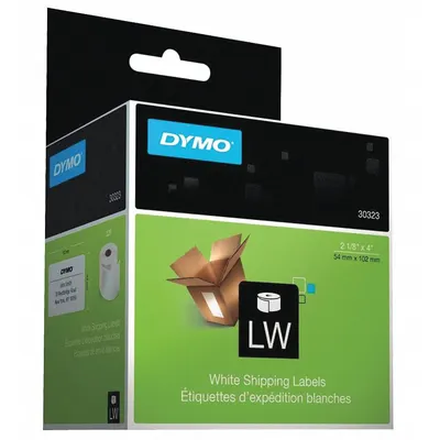 DYMO Printer Label: 4 in Label Wd, 2 1/8 in Label Ht, White, 1 in Core Dia. - Desktop Direct Thermal Labels