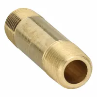 Pipe Nipple: Brass, 1/8 in Nominal Pipe Size, 1 1/2 in Overall Lg, 1,000 psi (MPN 215PNL-2-15)