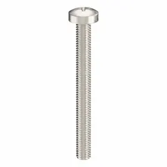 Pan head machine screws with M3x0.50 thread, 30 mm length, made from 316 stainless steel with a plain finish. Phillips drive, #1 drive size. Supplied in a 100-piece pack. Used for fastening components in industrial assembly, maintenance, electrical enclosures, and machinery guards.