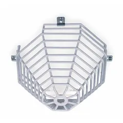 This steel guard is designed for indoor wall-mounted smoke detectors to help protect against vandalism and accidental damage. It measures 8-1/4 inches deep and 6 inches wide, finished in white. Mounting hardware is included for surface mounting. Suitable for use in commercial facilities, schools, and public buildings.