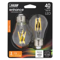 FEIT ELECTRIC Compact LED Bulb: Medium Screw (E26), LED, (A) Classic, A15, 5 W Watt, 2700K, Clear (MPN BPA1540927CAFIL/2/RP)