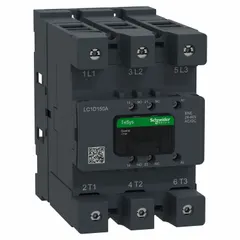 Non-reversing IEC contactor with 3 poles and 3 normally open contacts, rated for 150 A. Coil voltage is 48V AC at 60Hz; integrated surge suppression is included. Used for switching motors, lighting, and power circuits in industrial control panels and machinery.