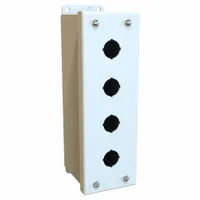 HAMMOND Push Button Enclosure: 22mm, 4 Holes, Carbon Steel, NEMA 12/13 (MPN MPB4LG)