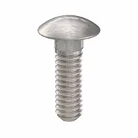 Carriage Bolt: Square Neck, 1/4"-20 Thread Size, 7/8 in lg, Stainless Steel, 18-8, Plain, 100 PK (MPN ZBOLT-4947)