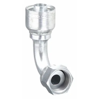 AEROQUIP Hydraulic Crimp Fitting: Steel x Steel, 90° Elbow, -12 For Hose Dash Size - Aeroquip Crimp Hydraulic Hose Fittings with ORS Connection