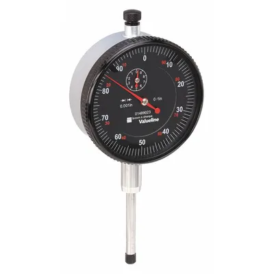 TESA BROWN & SHARPE Dial Indicator - Flat Back: 0 in to 1 in, Inch, Plunger - Continuous Reading Flat Back Dial Indicators