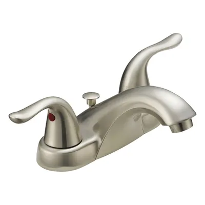 EZ-FLO Low Arc Bathroom Faucet: Impressions Collection, Metal, Brushed Nickel Finish - Centerset Handle Bathroom Faucets