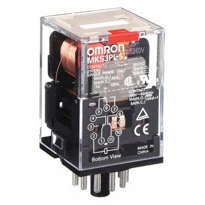 OMRON General Purpose Relay: Socket Mounted, 10 A Current Rating, 240V AC, 3PDT - Socket-Mounted Relays