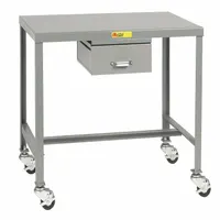 LITTLE GIANT Work Table: Fixed Ht, Steel, 36 in x 24 in, 500 lb Overall Load Capacity (MPN MT1-2436-24ED3R)