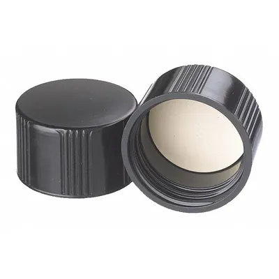 WHEATON Cap: 36 mm Dia, Black, Phenolic, Rubber, 33-430 mm Screw Closure Size, Autoclavable - Screw On Caps