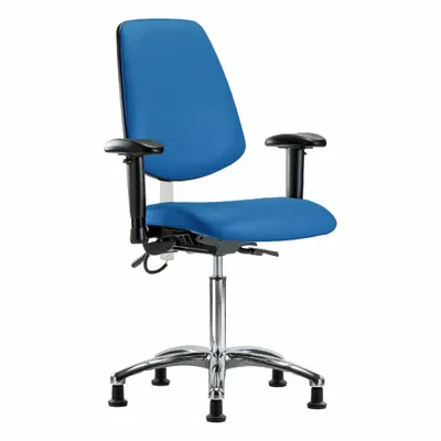 OEM Vinyl ESD Task Chair with Arms, Aluminum Base, Height Range 21 1/2" to 29" - Vinyl ESD Chairs