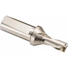 Indexable drill bit designed for general drilling operations in metalworking. Suitable for producing holes in materials such as steel and cast iron. Uses replaceable carbide inserts to maintain cutting performance over extended use.
