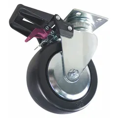 Replacement caster for rolling tool cabinets. Black finish. Total load capacity 500 lb. Compatible with manufacturer model no. 10-A158-1.