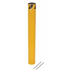 This pour-in-place bollard is made of carbon steel with a yellow finish. It has a 4 1/2 in diameter and a 48 1/2 in installation height. Designed for permanent installation to provide impact protection in areas where vehicle traffic may pose a risk to structures or equipment.