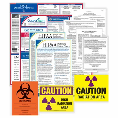 COMPLYRIGHT Labor Law Poster: HI, English, Plastic, 24 in x 24 in - Healthcare Legal Notice Poster Sets