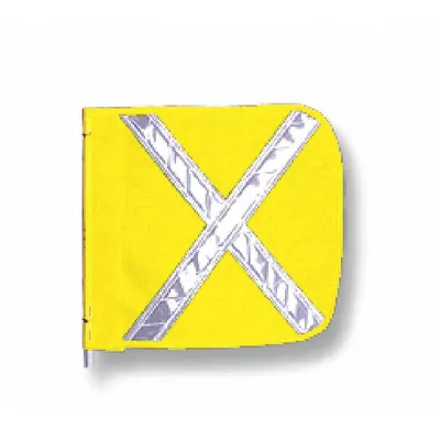 CHECKERS Warning Whip Flag Reflexite X: Yellow, White, 11 in Flag Ht, 12 in Flag Wd - Warning Whip Replacement Flags