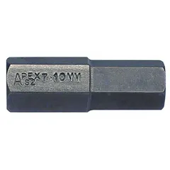 Metric hex impact bit with a 10 mm hex head size and standard overall length of 2 1/4 inches. Designed for use with impact drivers in fastening applications. Suitable for assembly and maintenance tasks requiring a hex drive.