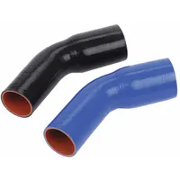 FLEXTECH Elbow Reducer: 3 1/2 in_4 in Hose Inside Dia., 12 in Hose Lg, Blue, Silicone, Silicone (MPN R45-350/400)
