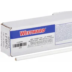 This low-fuming bronze brazing alloy is supplied as a flux-coated rod, classified as RBCuZn-C. It measures 1/4 inch by 36 inches and is packaged individually. With a tensile strength of 71 ksi and yield strength of 64 ksi, it is used for joining steel, copper, and cast iron in applications such as HVAC, plumbing, and general fabrication.