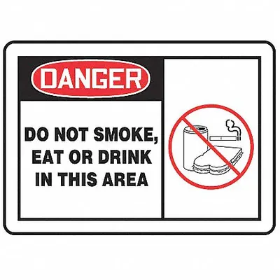 ACCUFORM Danger: Do Not Smoke, Eat or Drink In This Area Signs, 5 Pack