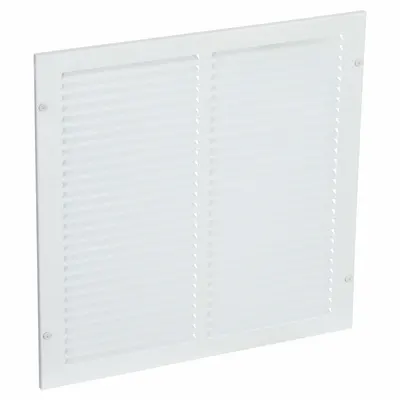 OEM Return Air Grille: Louvered Grille, White, Powder Coated, Steel, 15 3/4 in H - Surface-Mount Grilles