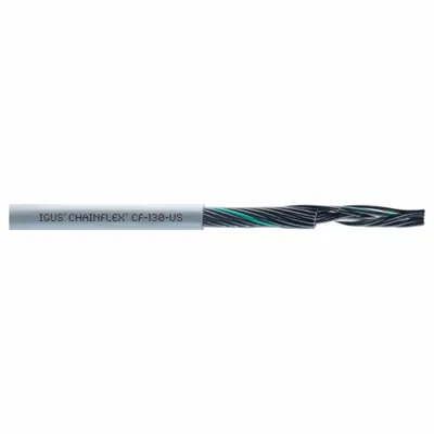 CHAINFLEX Control Cable: 20 AWG Conductor Size, 2 Conductors, PVC, Order by the Foot - Continuous Flexing Exposed Run Tray Cables