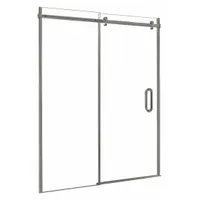 FOREMOST Shower Door: 44 in Min. Door Wd, 48 in Max. Door Wd, 76 in Overall Ht, Clear Tempered Glass (MPN MRRL4876-CL-BN)