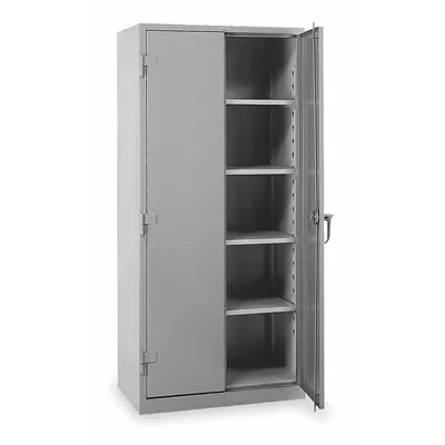 LYON Storage Cabinet: 36 in x 21 in x 64 in, Swing Handle & Padlock Hasp, 14 ga Panel Thick - Industrial Shelf Cabinets