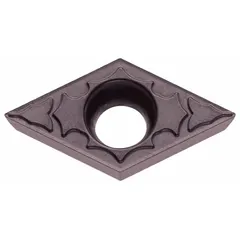 Diamond indexable turning insert for precision machining of non-ferrous materials such as aluminum alloys and plastics. Used in turning, facing, and boring operations on CNC lathes for fine finishing.