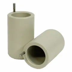 This centrifuge rotor riser adapts HERMLE rotors to accommodate 100 mL capacity samples. It is used in laboratory centrifugation for processing larger volume samples.