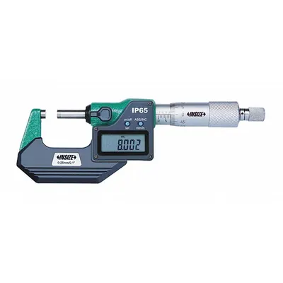 INSIZE IP65 Digital Outside Micrometer 1-2 in / 25-50 mm - Micrometers without SPC Output for Harsh Environments