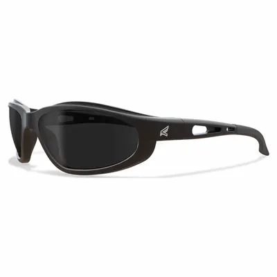 EDGE EYEWEAR Safety Glasses: Smoke Lens, Full-Frame, Metal Detectable, Black Frame - Padded Comfort-Fit Safety Glasses