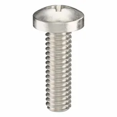 Pan head machine screw with #1-72 thread size, 1/4 in length, made from 316 stainless steel with plain finish. Features a Phillips drive with #0 drive size. Suitable for precision assemblies, electronics, and light-duty fastening applications where corrosion resistance is required. Sold in packs of 50.