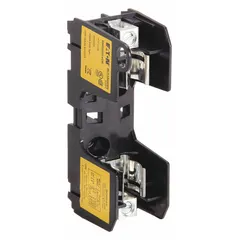 Single-pole open-block fuse holder rated 250 V AC, designed for UL Class RK1 and RK5 fuses. Features box lug terminals and non-indicating construction. Suitable for use in industrial control panels, motor branch circuits, and power distribution systems requiring overcurrent protection.