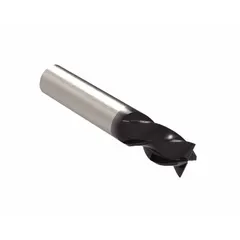 Carbide square end mill with AlTiN coating and 4 flutes. Mill diameter 1/4", length of cut 3/8", overall length 2". Designed for fast cutting in steel and cast iron, suitable for milling, slotting, and profiling operations in general machining and fabrication.