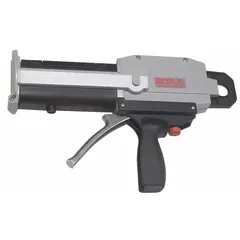 This manual applicator is designed for dispensing two-part materials from 200 mL dual-cartridges. It features a metal housing and supports mixing ratios of 1:1, 2:1, and 4:1. Suitable for industrial bonding, assembly, and repair applications.