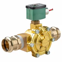 This 2-way, 2-position normally closed solenoid valve is designed for on/off control of fluid flow. It features a 1 in pipe size and operates on 240V AC (220V AC/240V AC). The watertight coil enclosure suits applications in process control, HVAC, and irrigation systems handling water, air, or light oil.